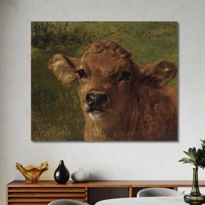 Testa Di Un Vitello Rosa Bonheur rbn16 quadro stampato su tela
