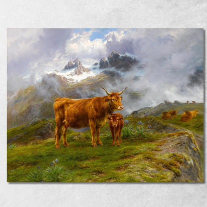 Bovini Delle Highlands Rosa Bonheur rbn18 quadro stampato su tela