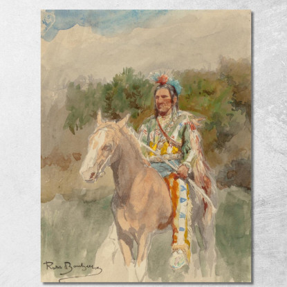 Indiano A Cavallo Rosa Bonheur rbn21 quadro stampato su tela