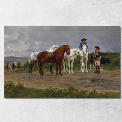 Contadini Dei Pirenei Diretti Al Mercato Rosa Bonheur rbn36 quadro stampato su tela