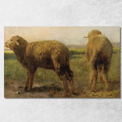 Pecore In Un Prato Rosa Bonheur rbn40 quadro stampato su tela