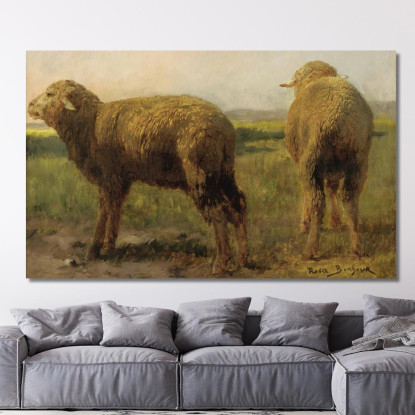 Pecore In Un Prato Rosa Bonheur rbn40 quadro stampato su tela