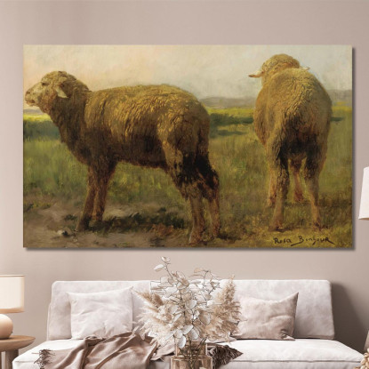 Pecore In Un Prato Rosa Bonheur rbn40 quadro stampato su tela