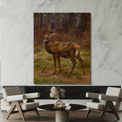 Cervo In Un Paesaggio Autunnale Rosa Bonheur rbn42 quadro stampato su tela