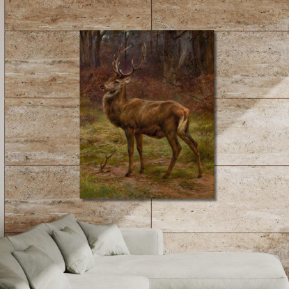 Cervo In Un Paesaggio Autunnale Rosa Bonheur rbn42 quadro stampato su tela