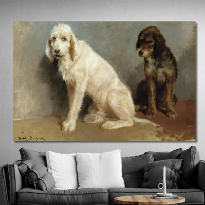 Studio Di Due Cani Rosa Bonheur rbn43 quadro stampato su tela