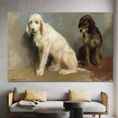 Studio Di Due Cani Rosa Bonheur rbn43 quadro stampato su tela