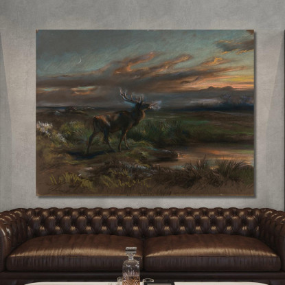 Il Richiamo Del Cervo Rosa Bonheur rbn44 quadro stampato su tela