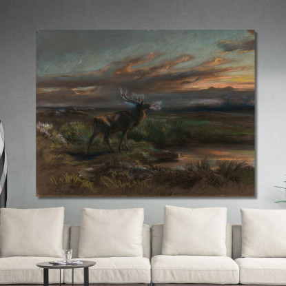 Il Richiamo Del Cervo Rosa Bonheur rbn44 quadro stampato su tela