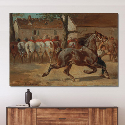 Cavallo Al Trotto Rosa Bonheur rbn54 quadro stampato su tela