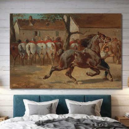 Cavallo Al Trotto Rosa Bonheur rbn54 quadro stampato su tela