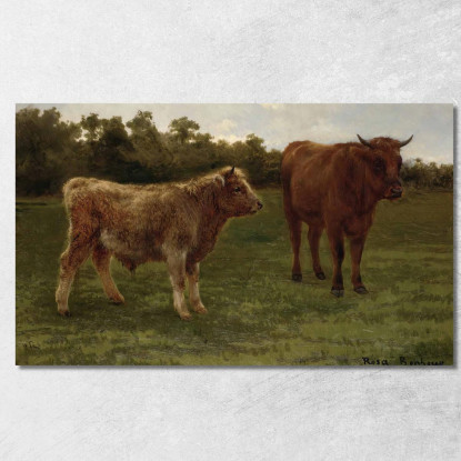 Due Mucche Al Pascolo Rosa Bonheur rbn56 quadro stampato su tela