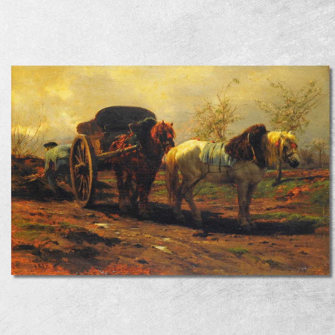 Due Cavalli Per Un Carro Rosa Bonheur rbn57 quadro stampato su tela
