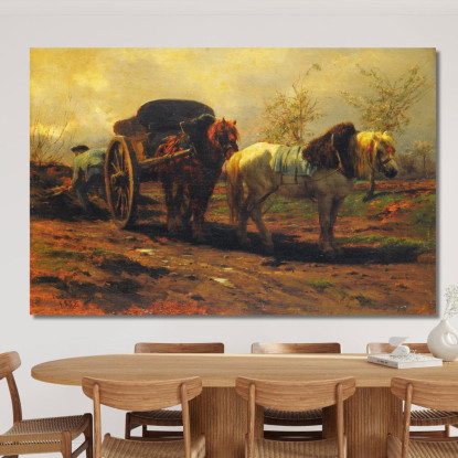 Due Cavalli Per Un Carro Rosa Bonheur rbn57 quadro stampato su tela