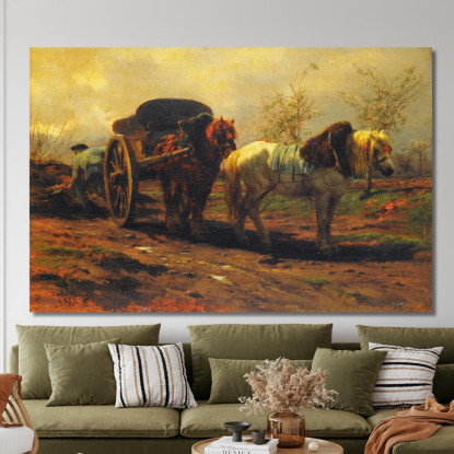 Due Cavalli Per Un Carro Rosa Bonheur rbn57 quadro stampato su tela