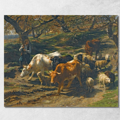 Un Pastore Con Il Suo Gregge Rosa Bonheur rbn62 quadro stampato su tela