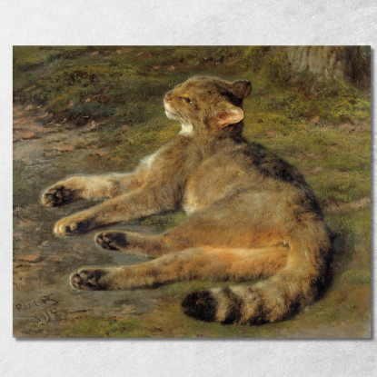 Gatto Selvatico Rosa Bonheur rbn66 quadro stampato su tela