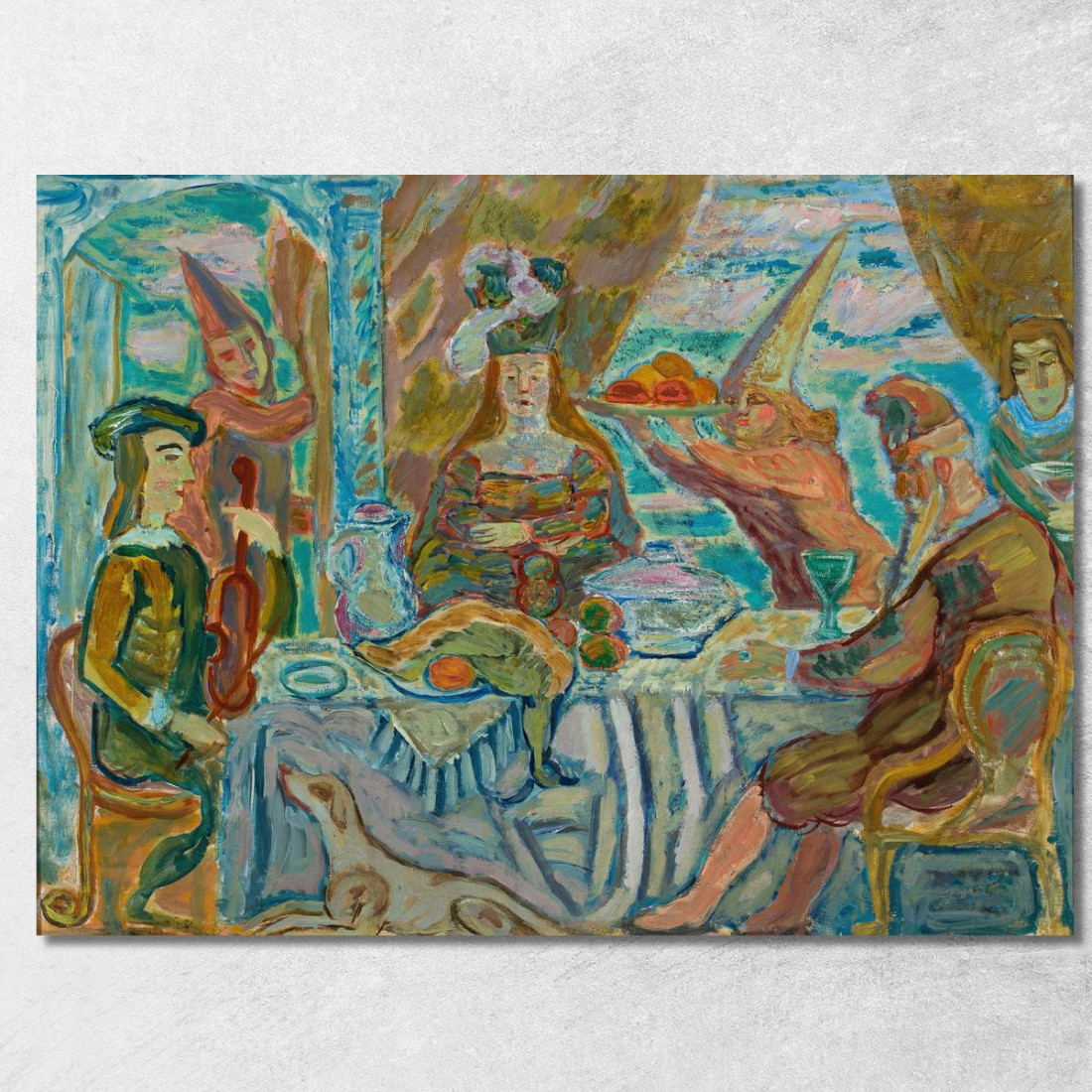 Banchetto Zygmunt Waliszewski zwl3 quadro stampato su tela