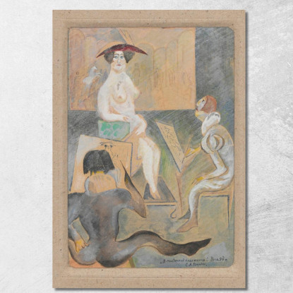 Nella Stanza Dell'Artista Zygmunt Waliszewski zwl19 quadro stampato su tela