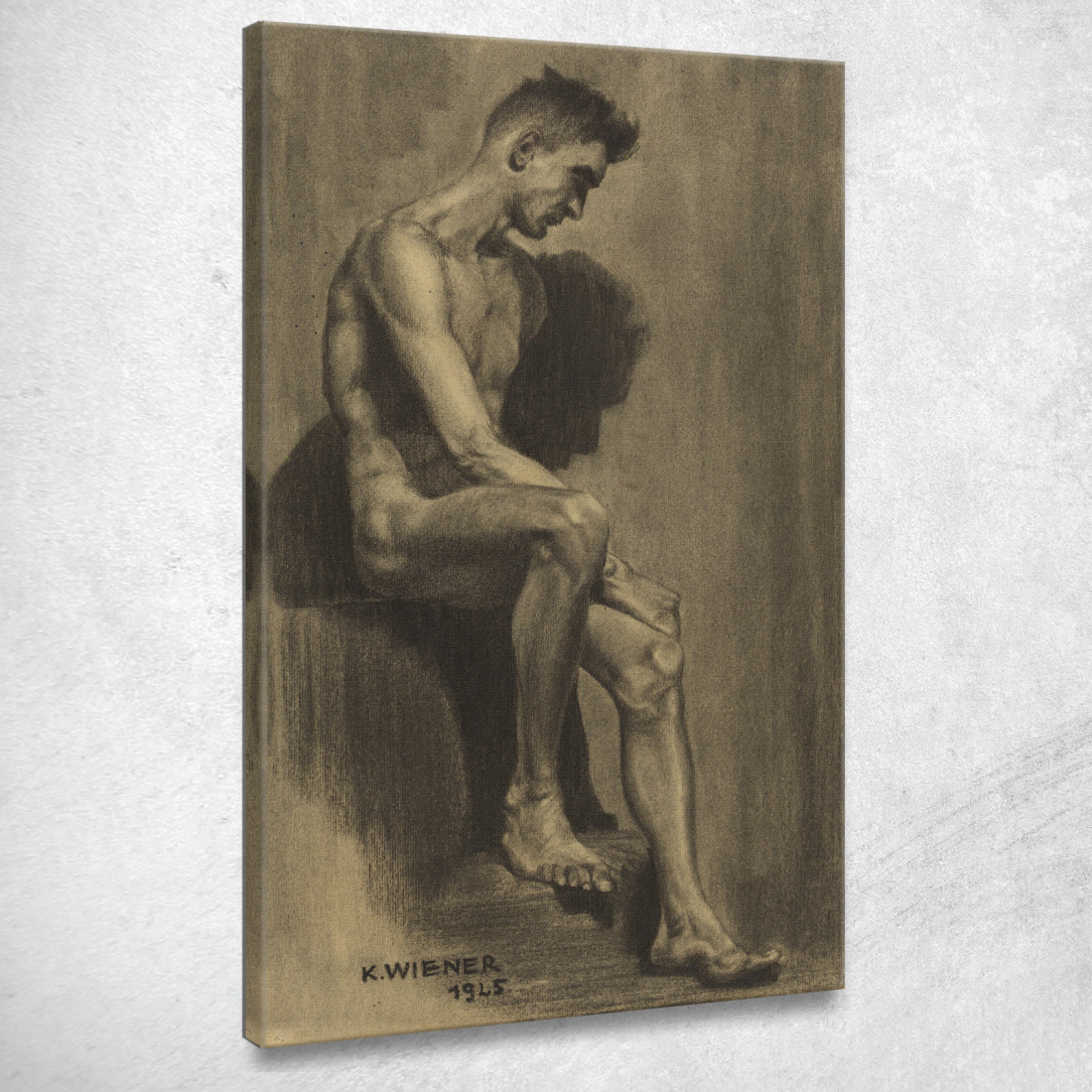 Nudo Maschile 2 Karl Wiener kwn349 quadro stampato su tela