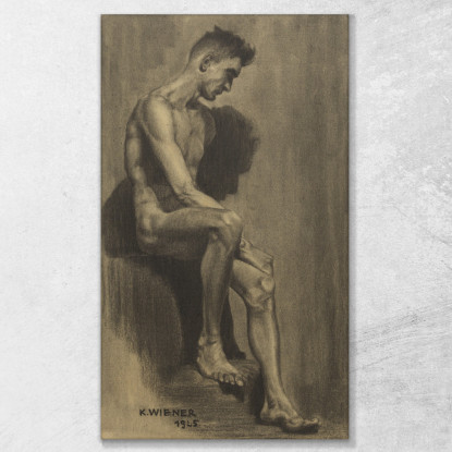 Nudo Maschile 2 Karl Wiener kwn349 quadro stampato su tela