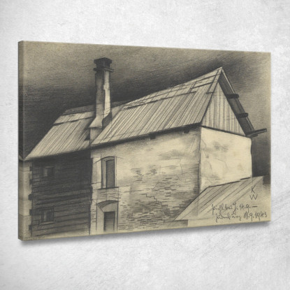 Obersteirisches Brunnenhaus Karl Wiener kwn429 quadro stampato su tela