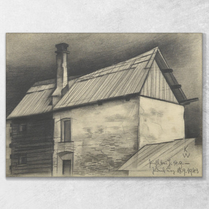 Obersteirisches Brunnenhaus Karl Wiener kwn429 quadro stampato su tela
