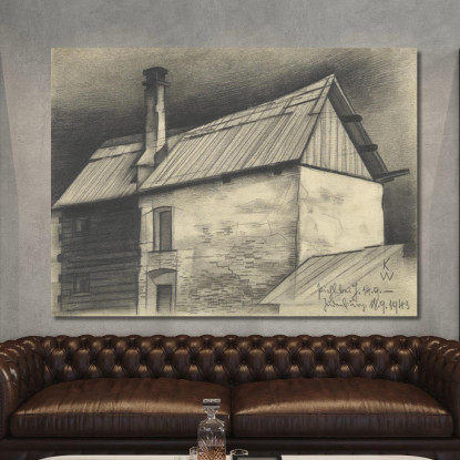 Obersteirisches Brunnenhaus Karl Wiener kwn429 quadro stampato su tela