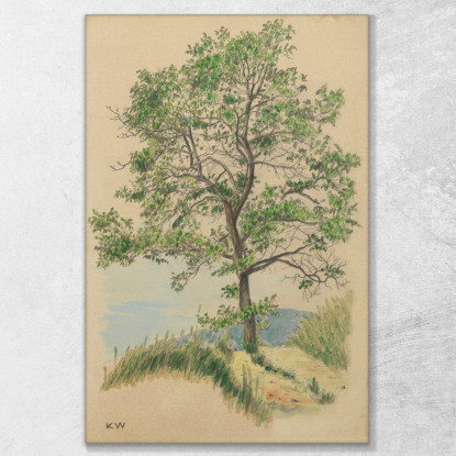 Albero A Foglie Decidue E Sentiero Senza Titolo Karl Wiener kwn559 quadro stampato su tela