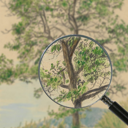 Albero A Foglie Decidue E Sentiero Senza Titolo Karl Wiener kwn559 quadro stampato su tela