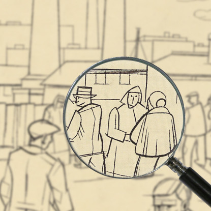 Persone Senza Titolo Davanti A Una Fabbrica Karl Wiener kwn563 quadro stampato su tela