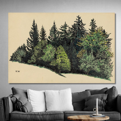 Pezzo Di Foresta Senza Titolo Karl Wiener kwn606 quadro stampato su tela