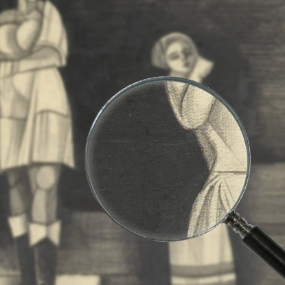 Due Ragazze Senza Titolo Karl Wiener kwn615 quadro stampato su tela