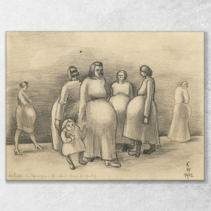 Donne Incinte 2 Karl Wiener kwn649 quadro stampato su tela