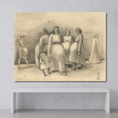 Donne Incinte 2 Karl Wiener kwn649 quadro stampato su tela