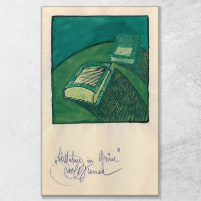 Natura Morta Nel Verde Karl Wiener kwn684 quadro stampato su tela