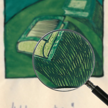 Natura Morta Nel Verde Karl Wiener kwn684 quadro stampato su tela