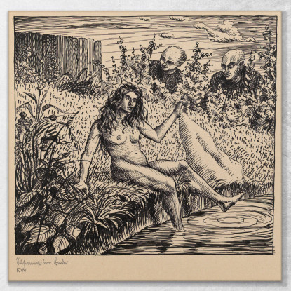 Susanna Im Bade Karl Wiener kwn689 quadro stampato su tela