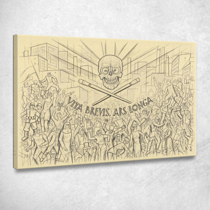 La Vita È Breve L'Arte È Lunga Karl Wiener kwn717 quadro stampato su tela