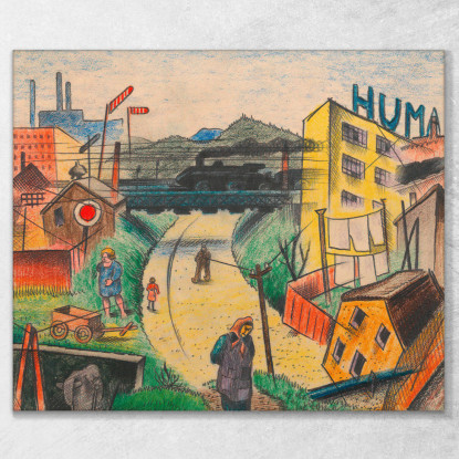 Sobborgo V Karl Wiener kwn726 quadro stampato su tela