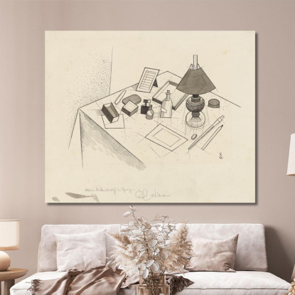 Tavolo Da Lavoro Viennese Karl Wiener kwn773 quadro stampato su tela