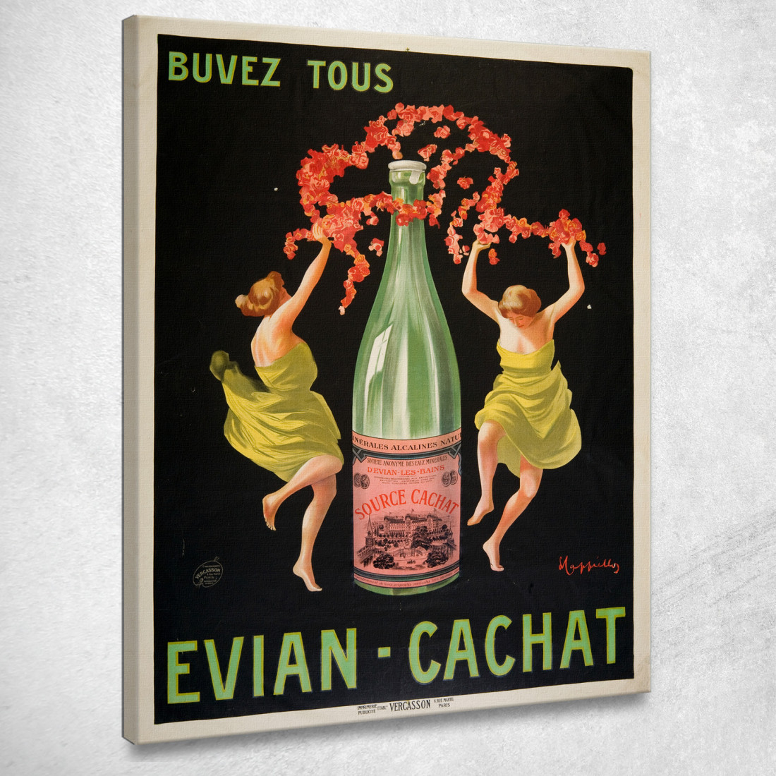 Bevete Tutti Evian-Cachat Leonetto Cappiello lcp16 quadro stampato su tela