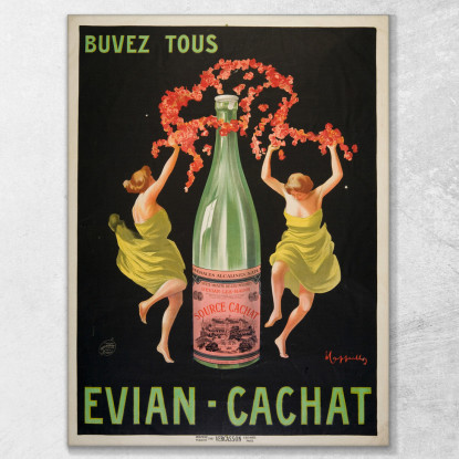 Bevete Tutti Evian-Cachat Leonetto Cappiello lcp16 quadro stampato su tela