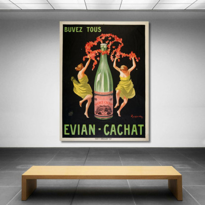 Bevete Tutti Evian-Cachat Leonetto Cappiello lcp16 quadro stampato su tela