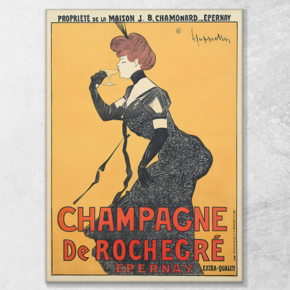 Champagne Rochegre Leonetto Cappiello lcp23 quadro stampato su tela