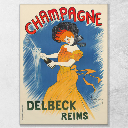 Champagne Delbeck Leonetto Cappiello lcp24 quadro stampato su tela