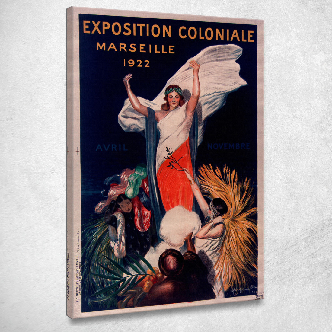 Mostra Coloniale Marsiglia 1922 Leonetto Cappiello lcp45 quadro stampato su tela