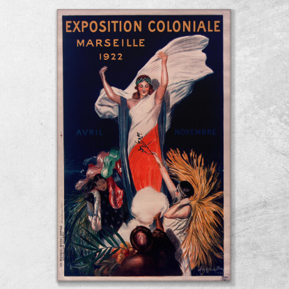 Mostra Coloniale Marsiglia 1922 Leonetto Cappiello lcp45 quadro stampato su tela