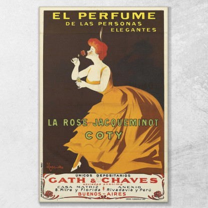 La Rose Jacqueminot Coty Leonetto Cappiello lcp61 quadro stampato su tela