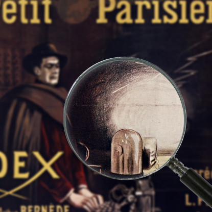 Le Petit Parisien Pubblica Il Romanzo-Cinema Judex Di Arthur Bernède Leonetto Cappiello lcp70 quadro stampato su tela